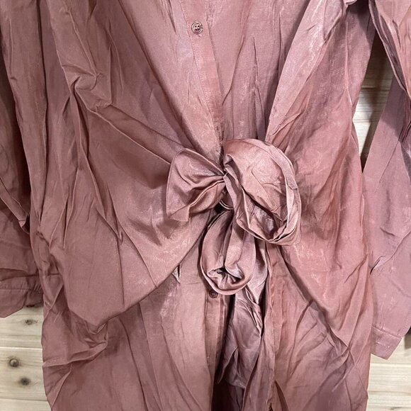 Pink Wrap Tie Dress Just - Picture 2 of 6